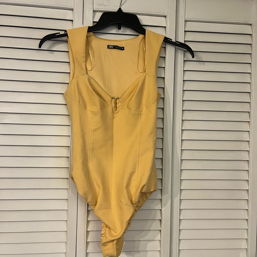 Zara New Yellow Bodysuit